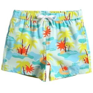 MaaMgic Quick Dry Lined Drawstring Stretch Palm Tree Swim Shorts, Boys Size 5/6